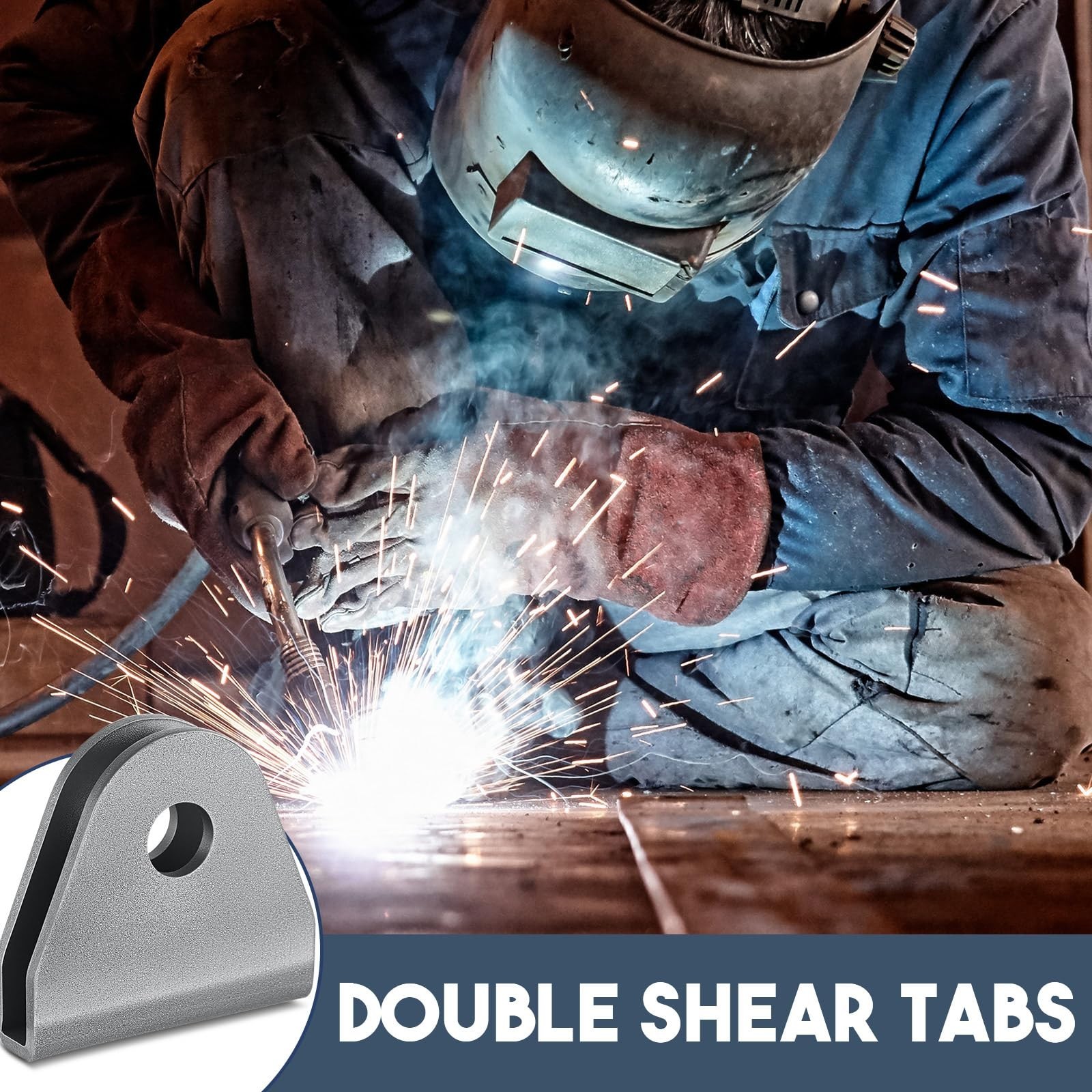 8 Pack Double Shear Tabs for Seat Belts – Weld-On Limit Straps, 1/2″ Hole, UTV &