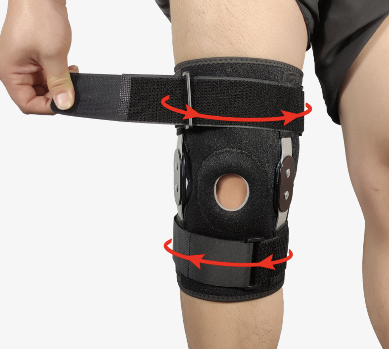 Knee Brace Support Strap with Side Hinged Patella Stabilizers Pain Relief Wrap