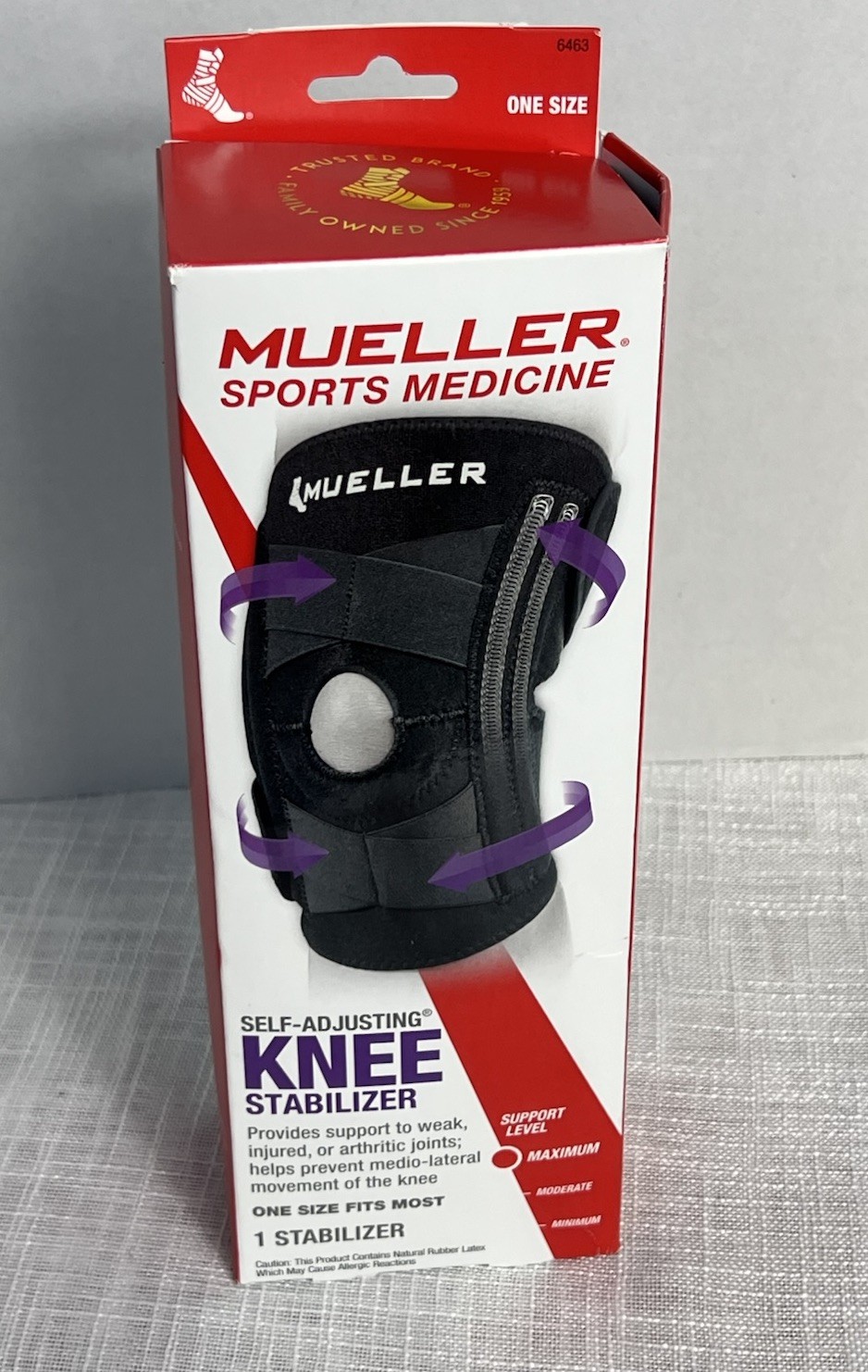 Mueller Adjustable Knee Brace Support, Black, One Size Fits Most