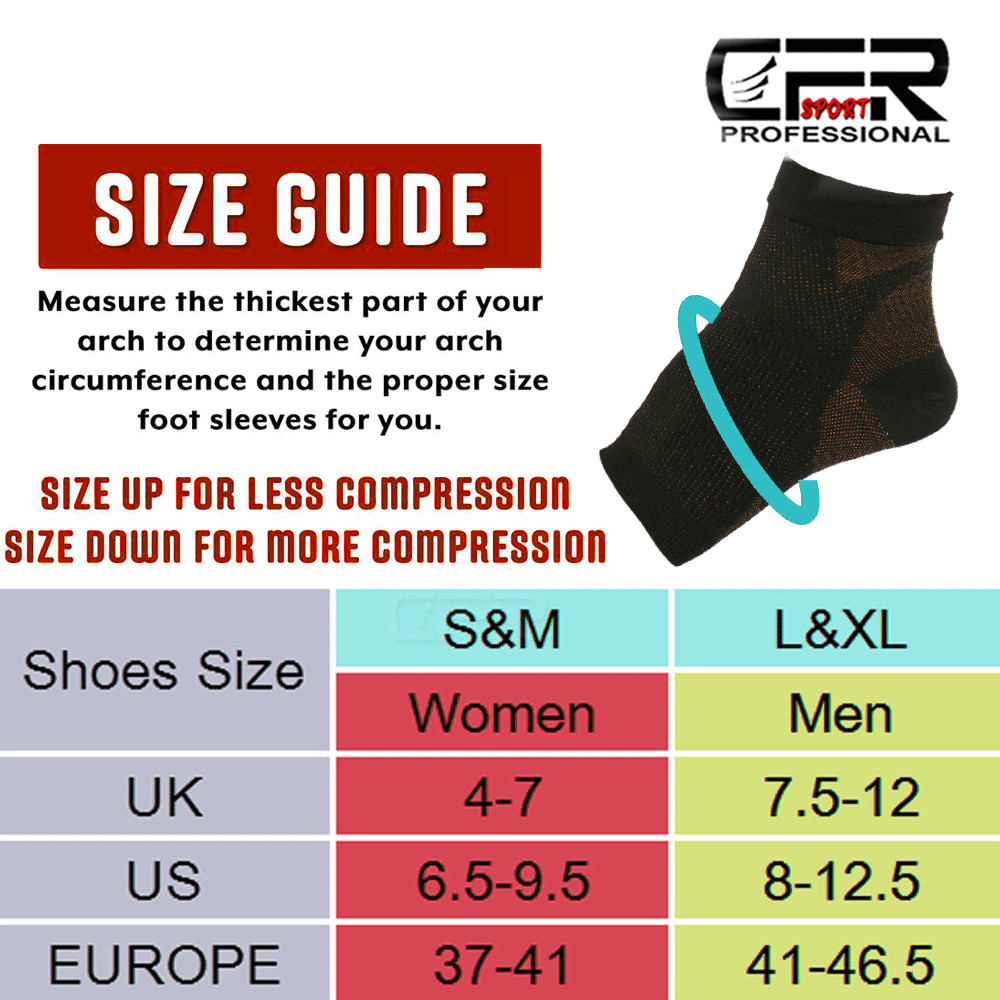 Copper Compression Socks Plantar Fasciitis Arch Ankle Foot Pain Sleeve Support