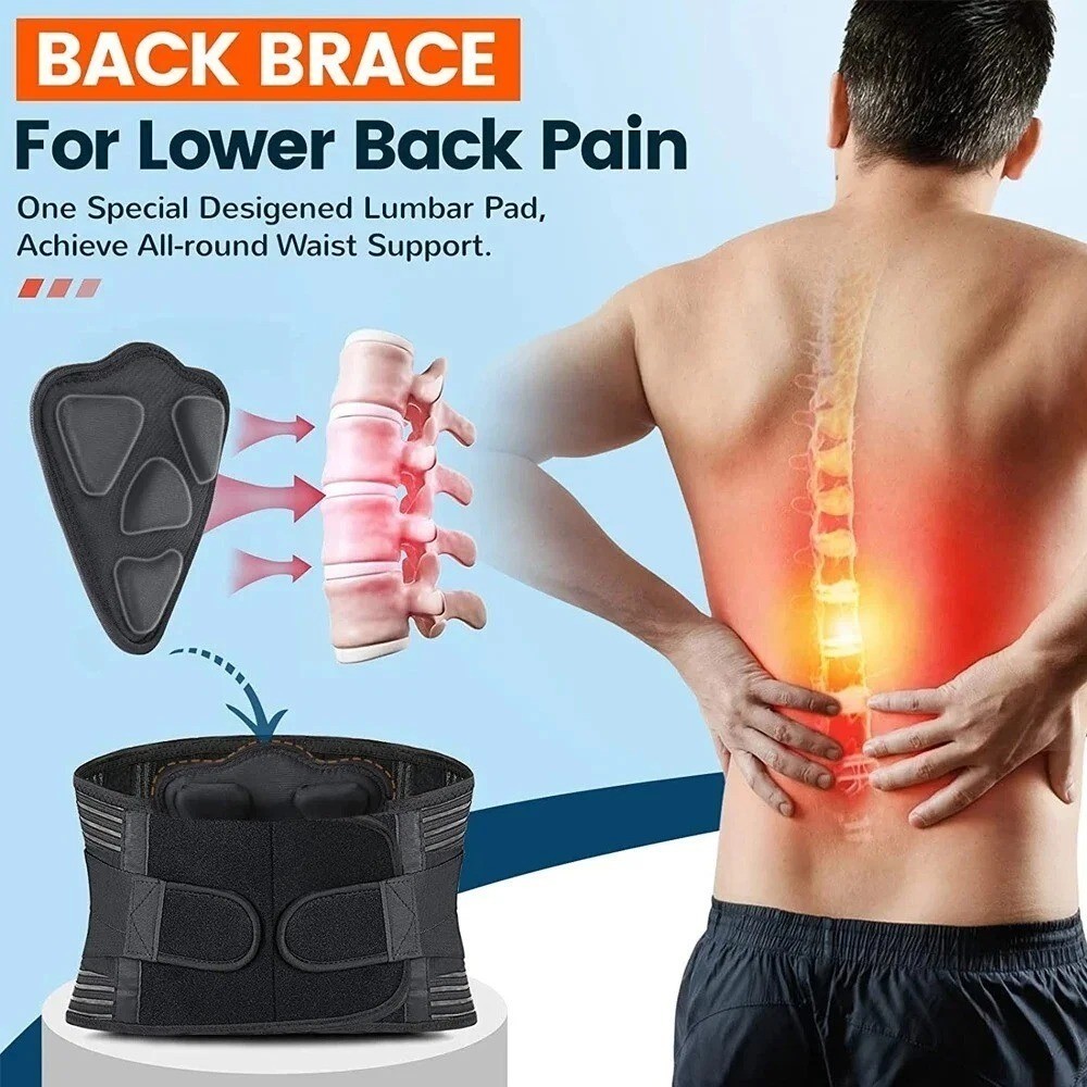 Adjustable Lower Back Brace Lumbar Support Waist Belt For Men Women Pain Relief