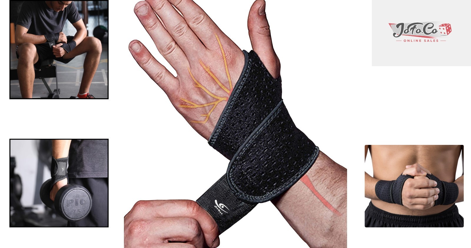 2 Pack Adjustable Wrist Compression Brace – Pain Relief for Fitness & Daily Use