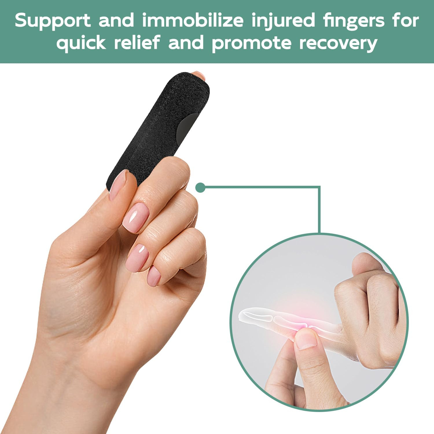 Finger Splint, Trigger Finger Brace with 2 Metal Bars Single Buddy Finger Suppor