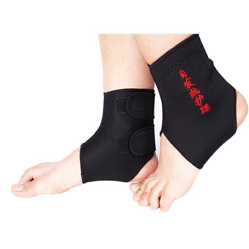 2pcs Self-heating Tourmaline Far Infrared Magnetic Therapy Ankle Support Brace
