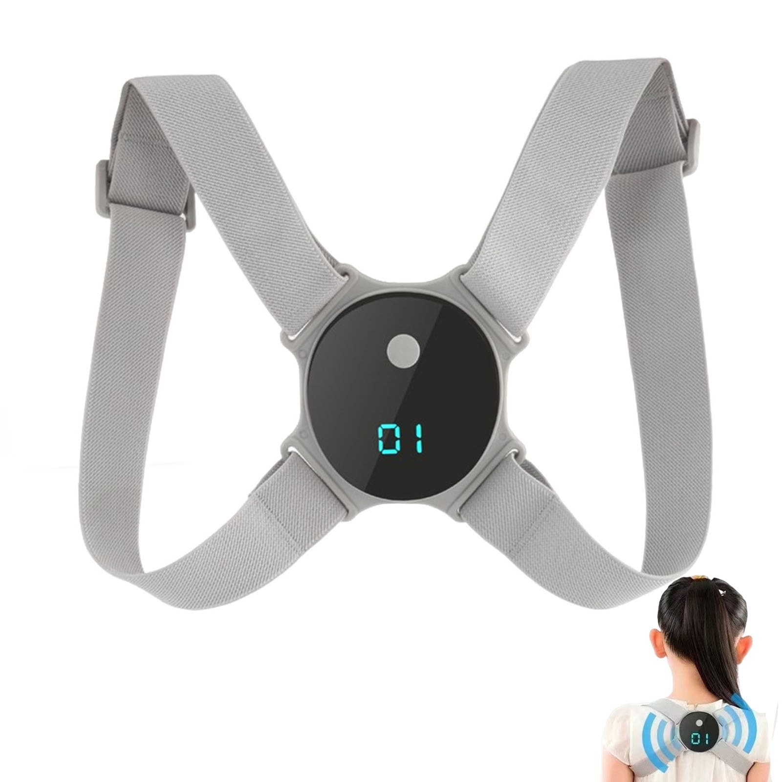 Posture Corrector – Adjustable Upper Back Brace with Vibration Intelligent Po…
