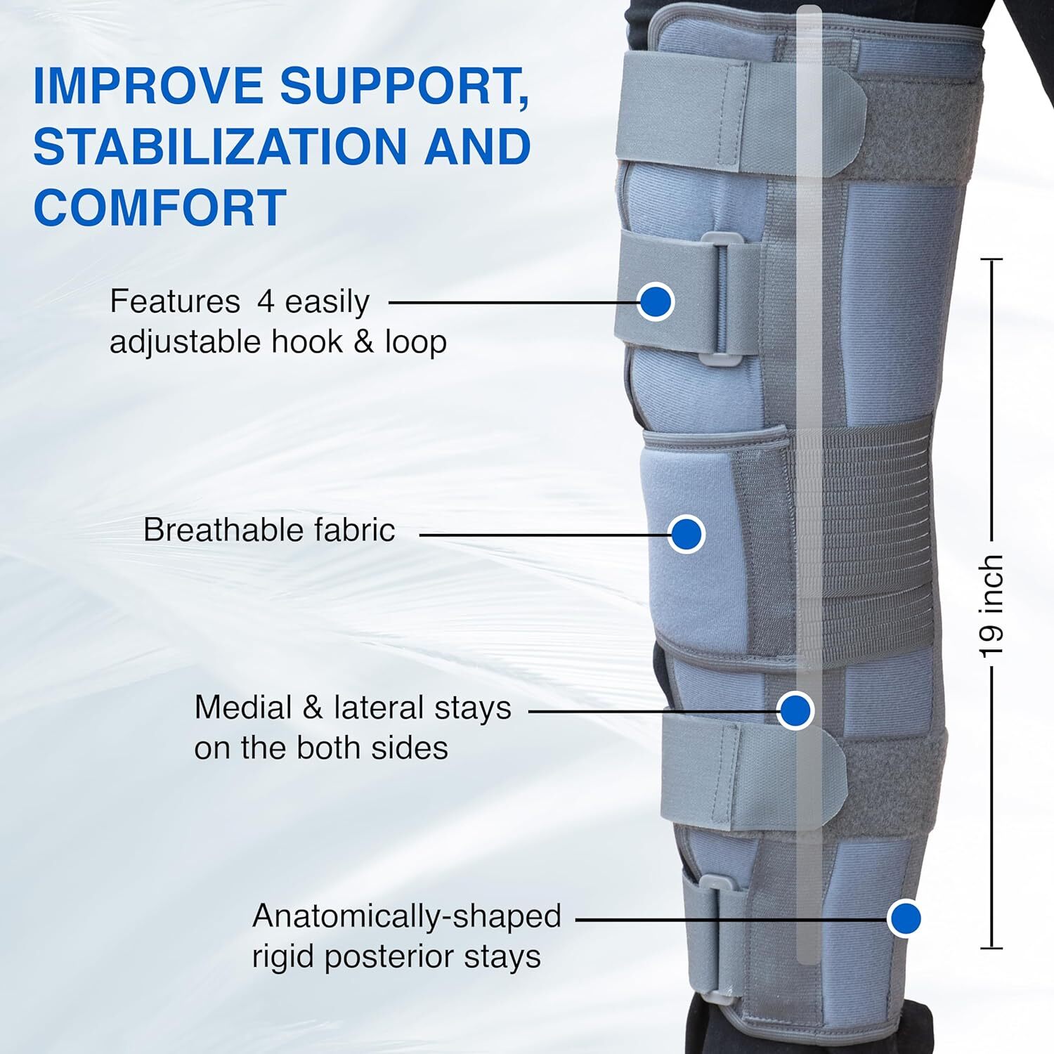 Knee Brace Wrap Around Support Adjustable Knee Open Patella Compression Brace US