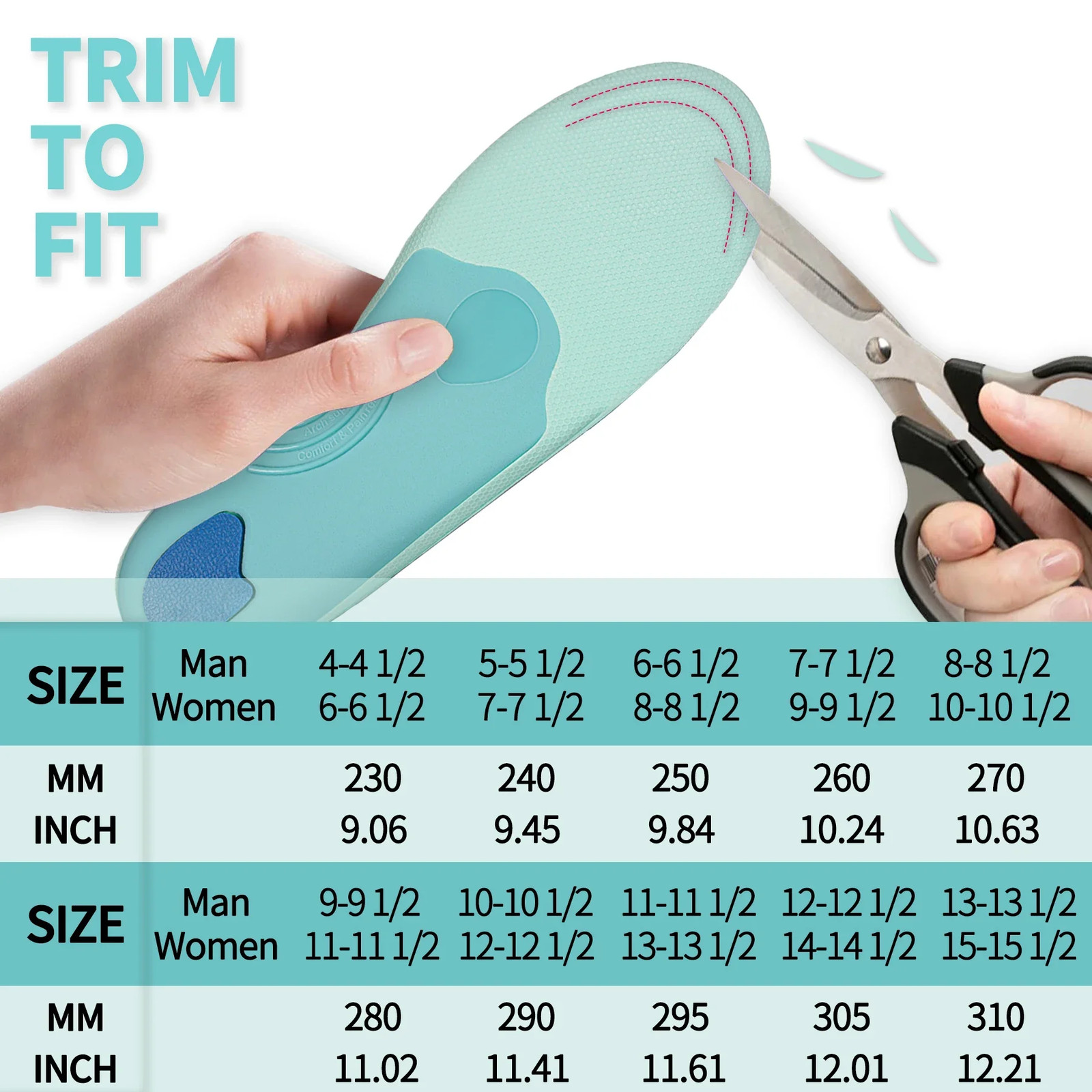 Arch Support Orthopedic Sport Insole Plantar Fasciitis Flat Feet Men Women
