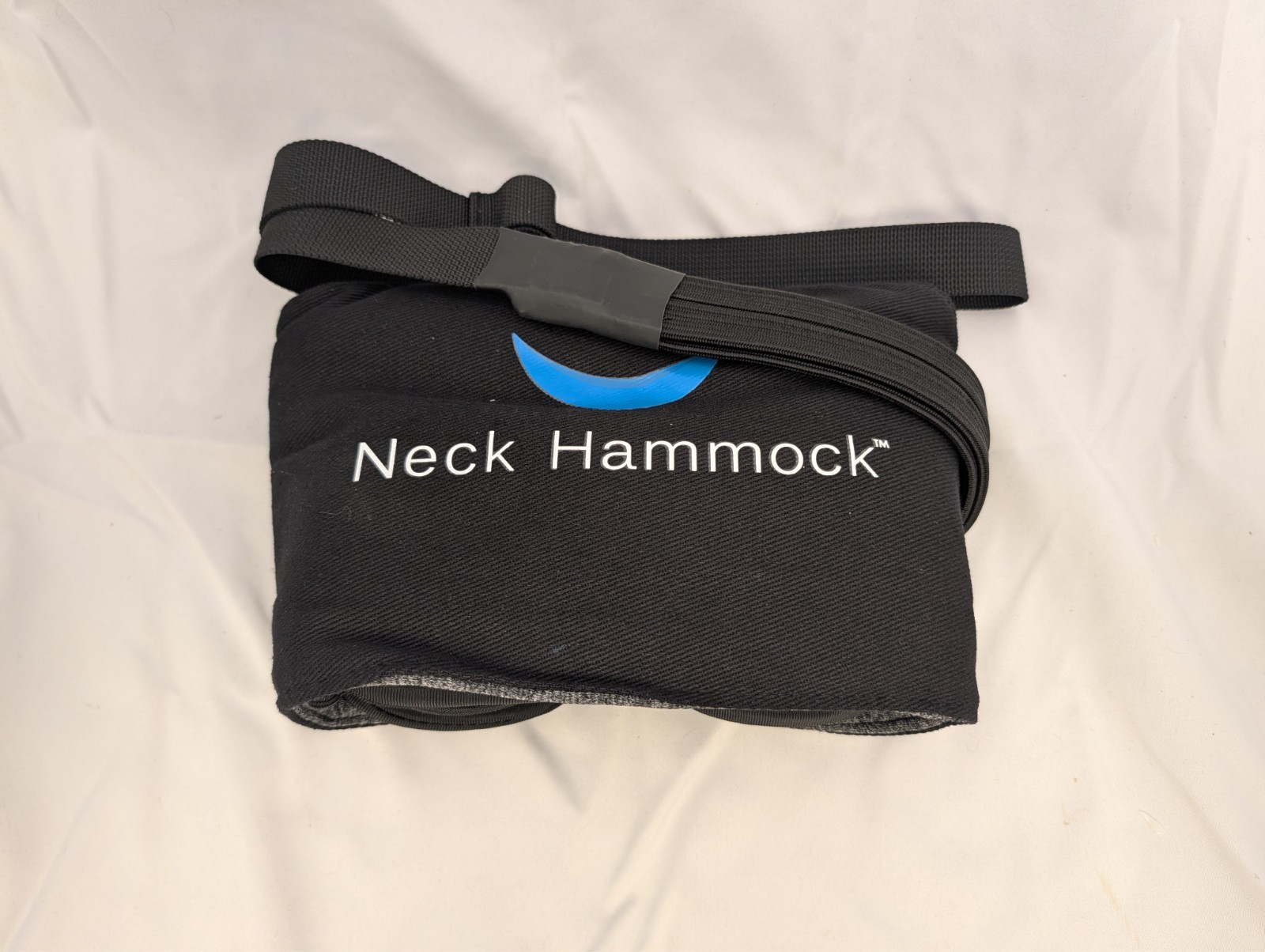 Neck Hammock Adjustable Neck Support Sling w/ Straps Carry Bag Guide Black/Blue