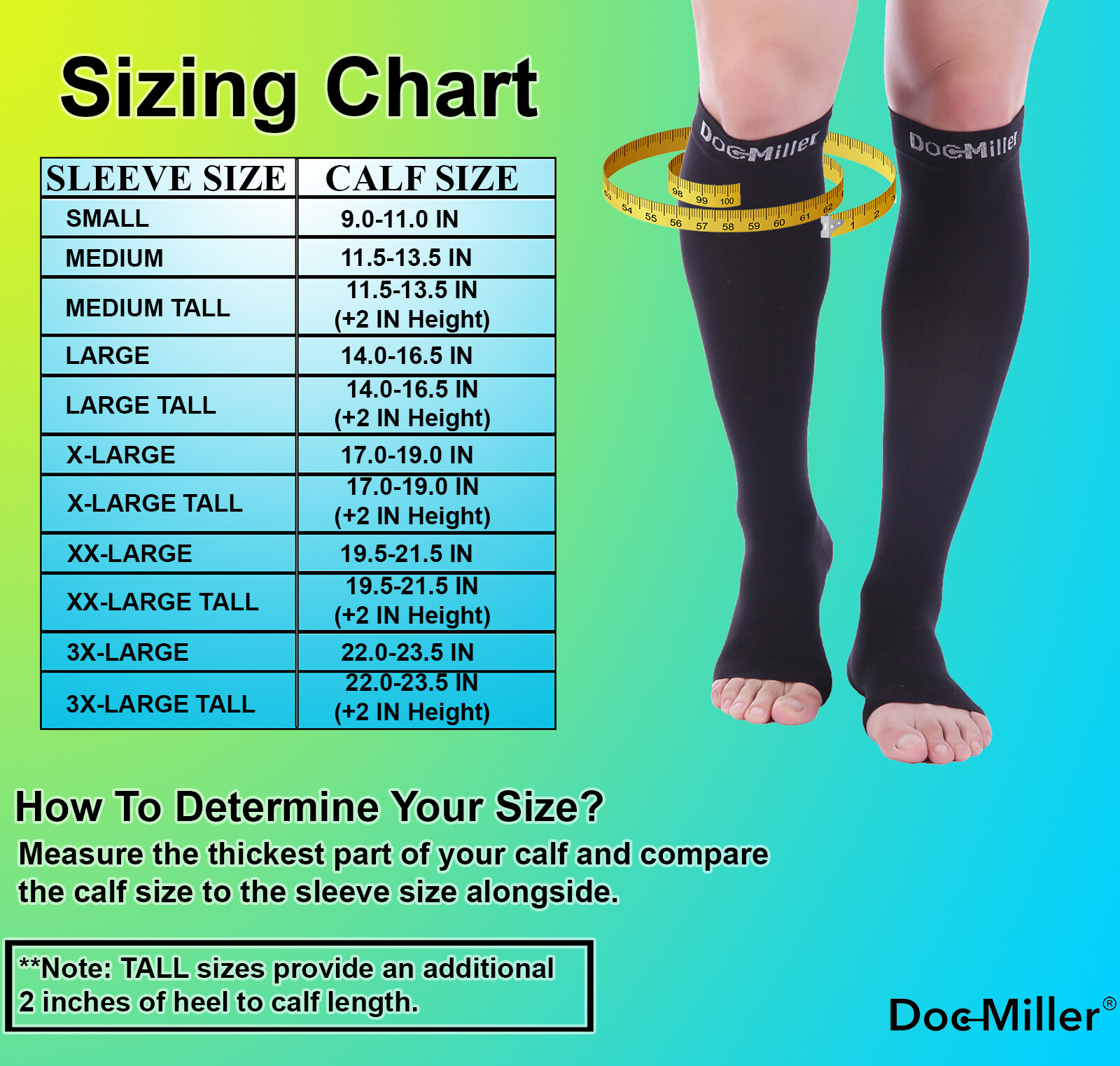 Doc Miller Open Toe Socks Compression Stockings 2030mmHg Sleeves Varicose Pain