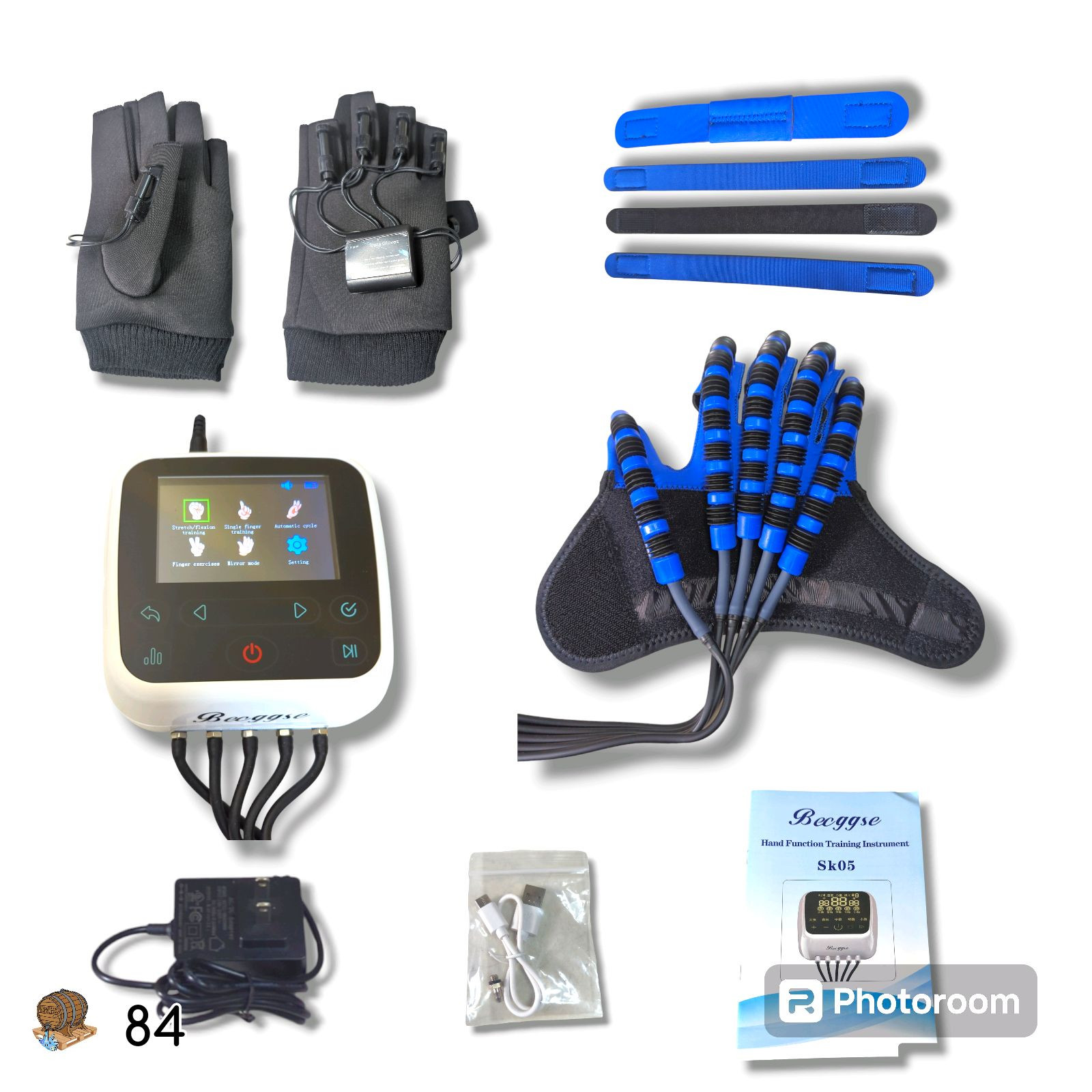 Right Hand – Large – Rehabilitation Robot Gloves with 5 Workout Modes (Blue)