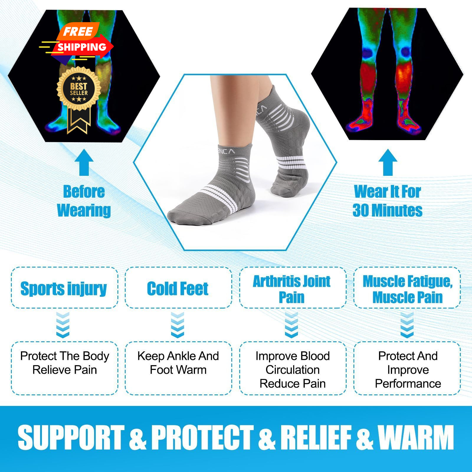 NEENCA Professional Compression Socks, Medical Athletic Large, stan carbon
