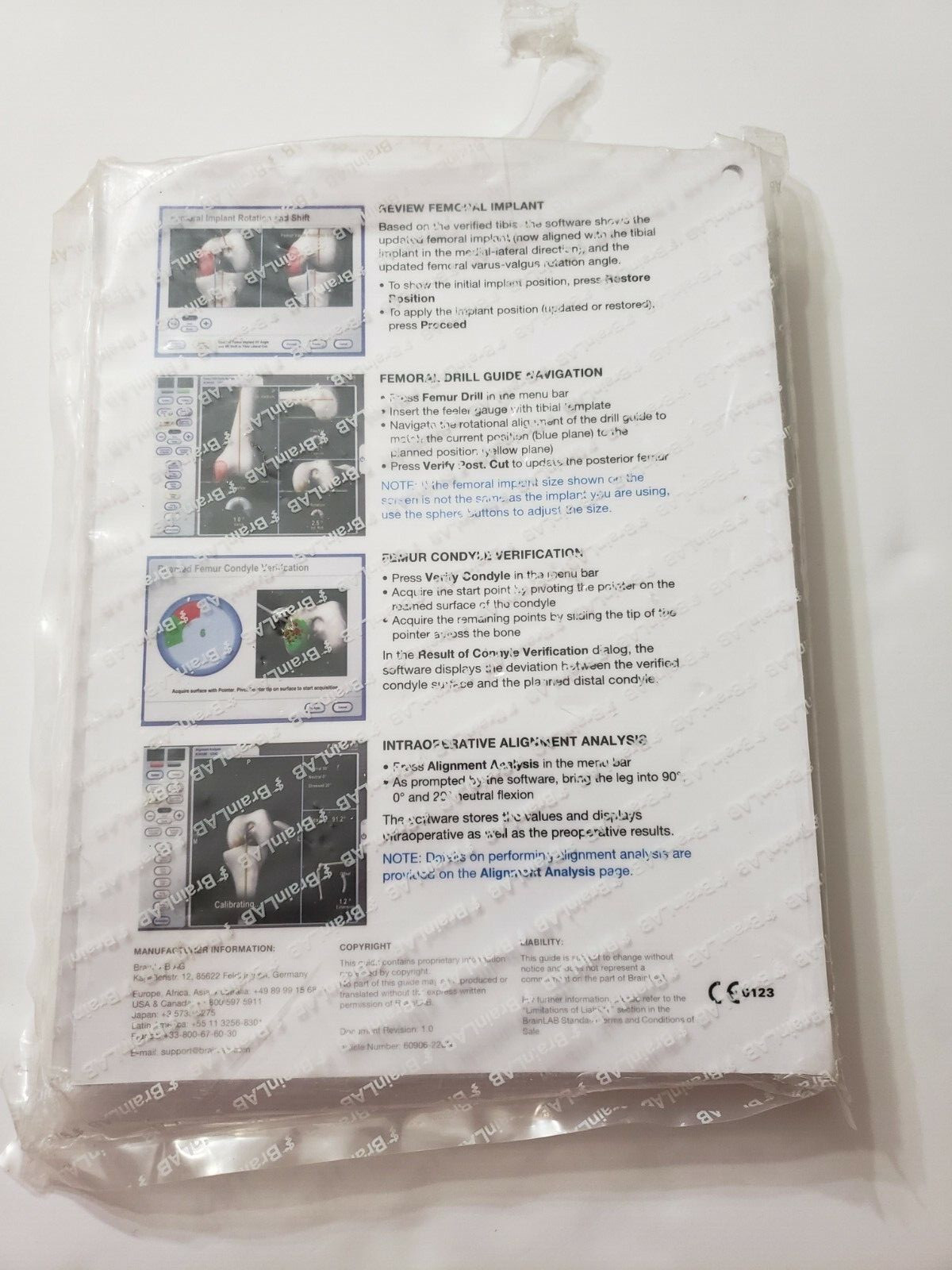 Brain Lab Instrument User Guide Navigation Software Uni Knee Bioment 22089-02