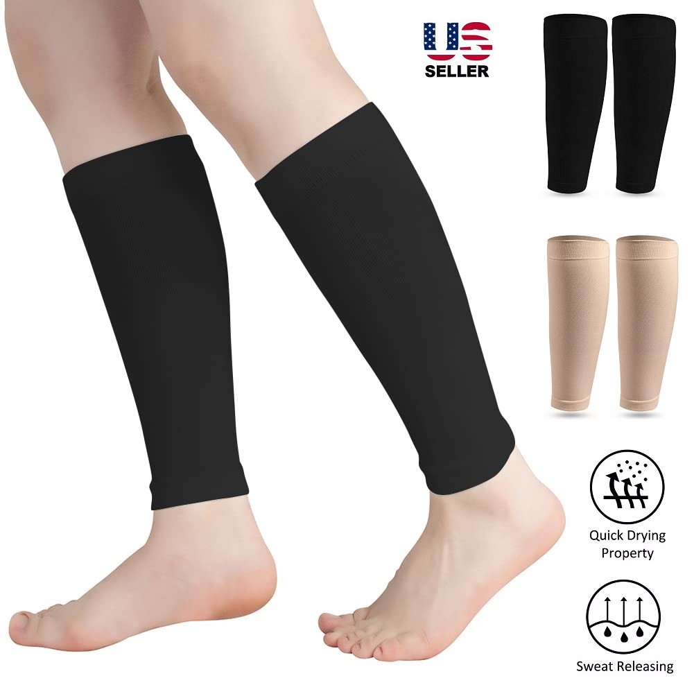 Calf Sleeves Leg Support Compression Socks Running Shin Splint Varicose Hot USA