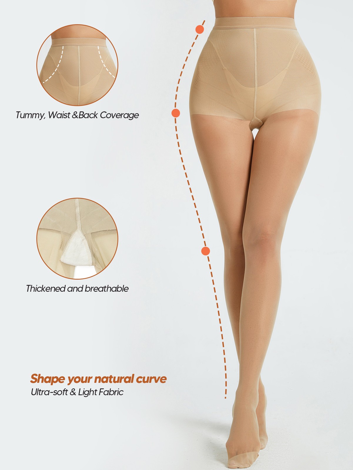 Compression Pantyhose for Women 8-15mmHg​ High Waist Compression Stockings