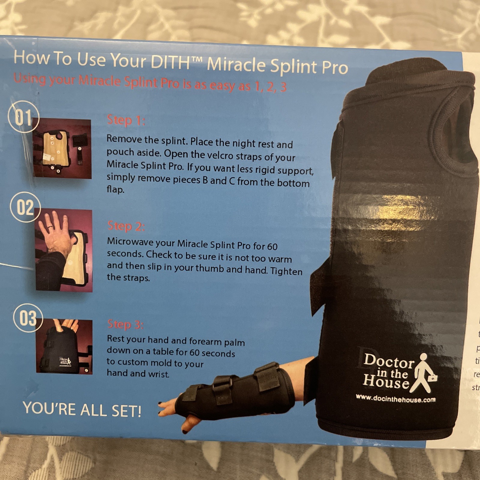 NEW Doctor In The House, DITH Miracle Splint Pro Carpal Tunnel RIGHT Hand