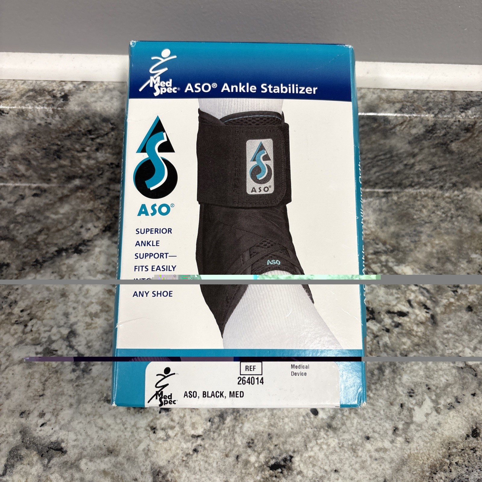 Med Spec 264014 Medium Size ASO Ankle Stabilizer – Black
