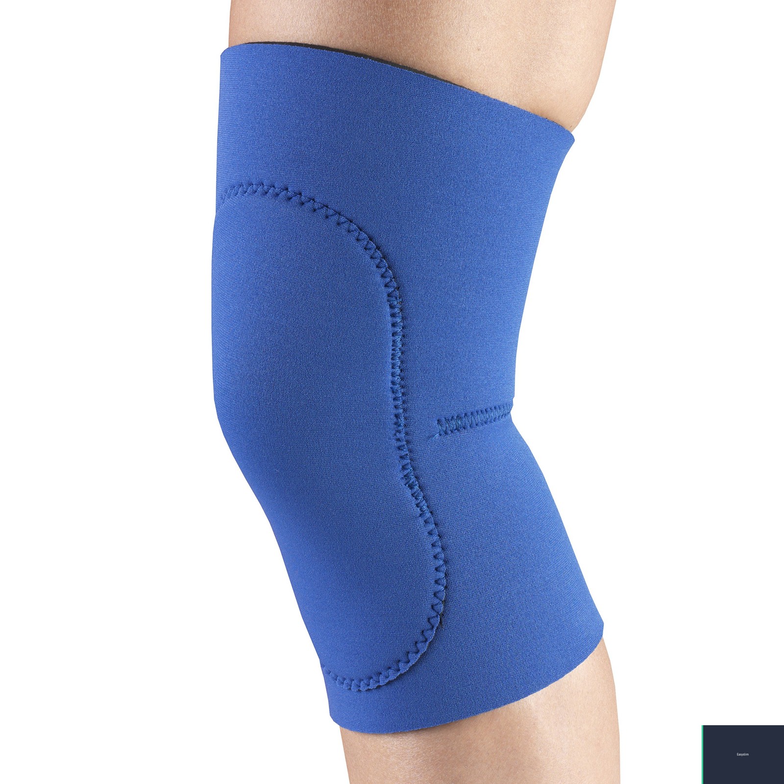 Knee Support Compression Sleeve Large Black Neoprene Slip-On Oval Pad