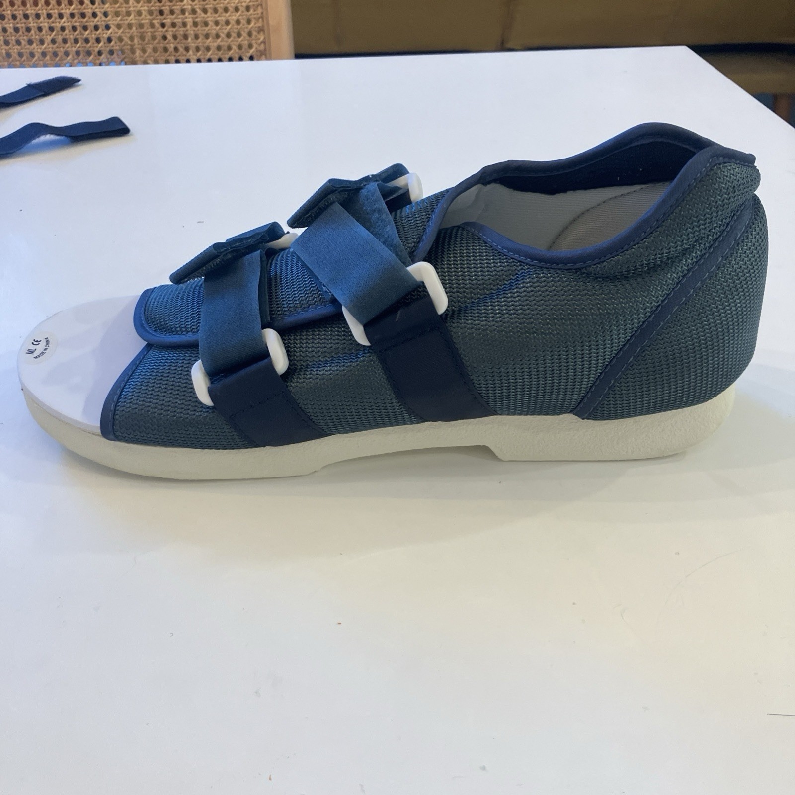 Walking boot and 2x post-op shoes