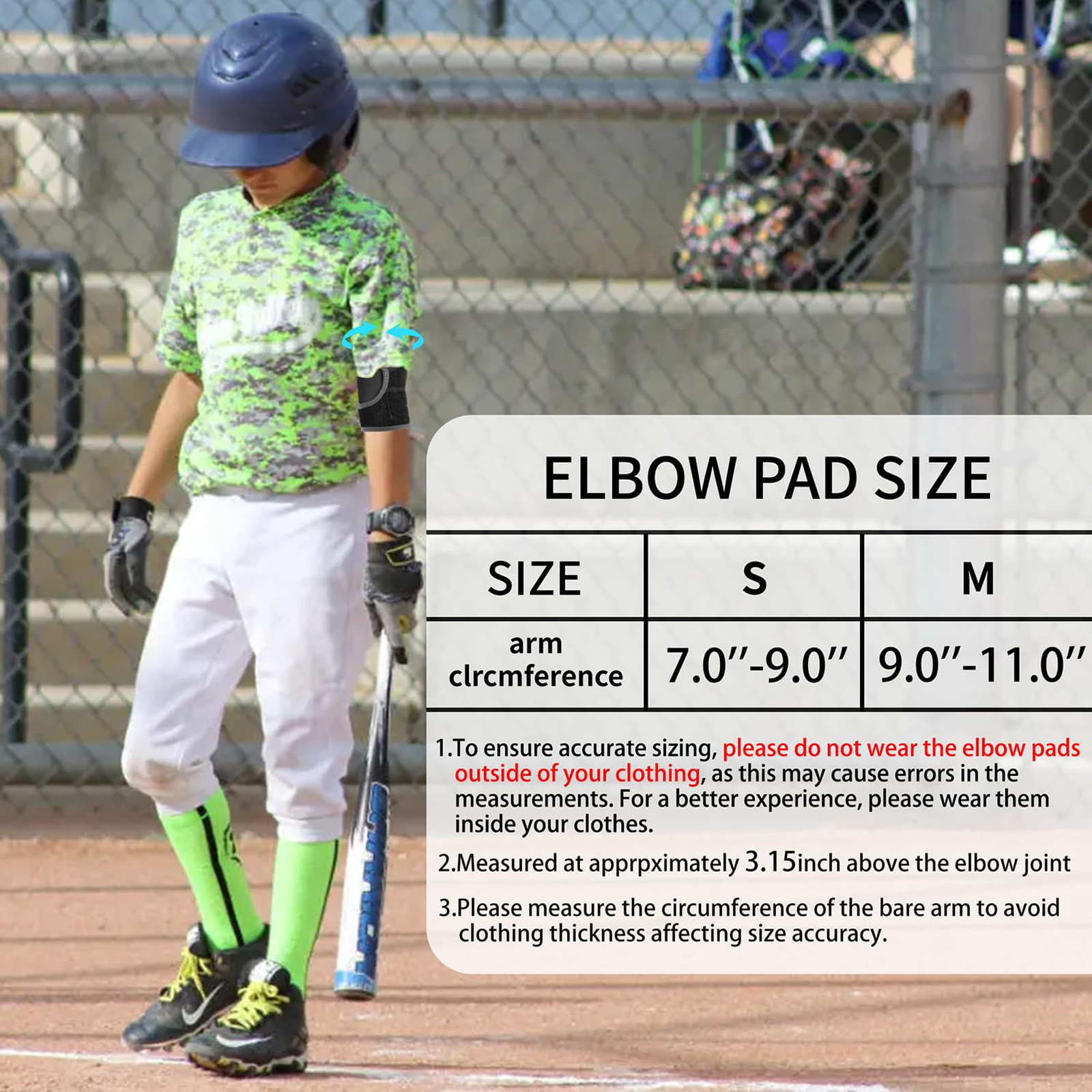 Kids Elbow Brace with Adjustable Compression Support, Breathable Elbow Sleeve