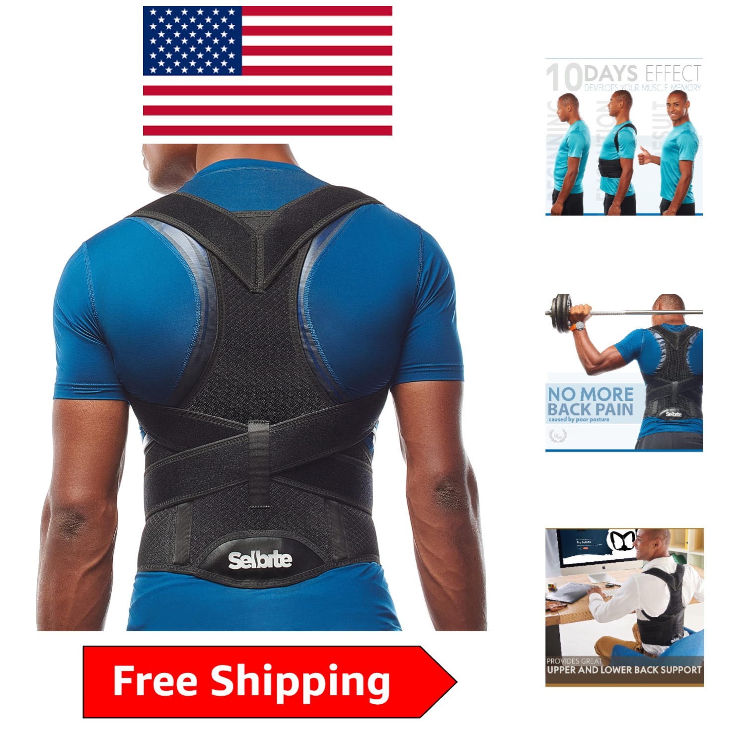 Neoprene Posture Corrector for Men & Women – Adjustable Support & Comfort Large