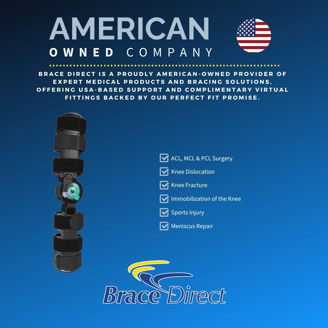 ROM Post-Op Knee Brace- Telescoping T Scope Range of Motion for Ligament Patella