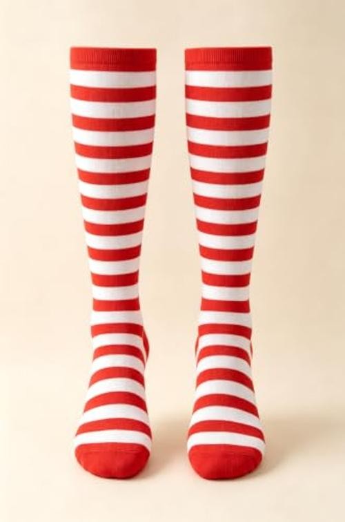 Knee High Socks for Women Men Bright Red