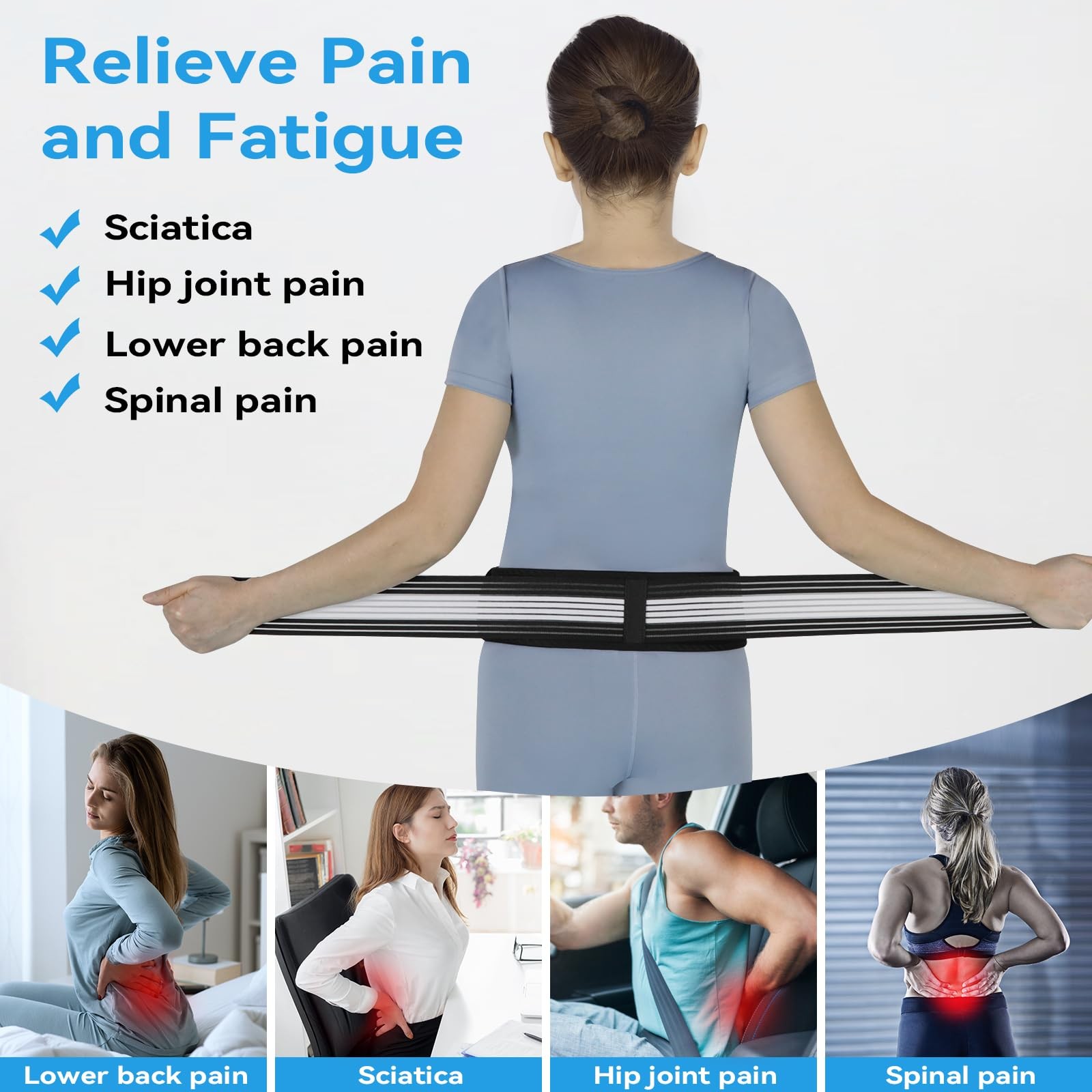 Waist Belt Sacroiliac Hip Belt, Lumbar Support Sciatica Pain Relief, Sacroili…