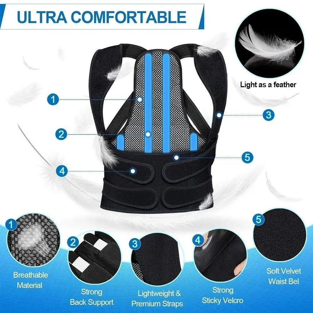 Posture Corrector Adjustable Back Brace Shoulder Support Clavicle Belt Unisex