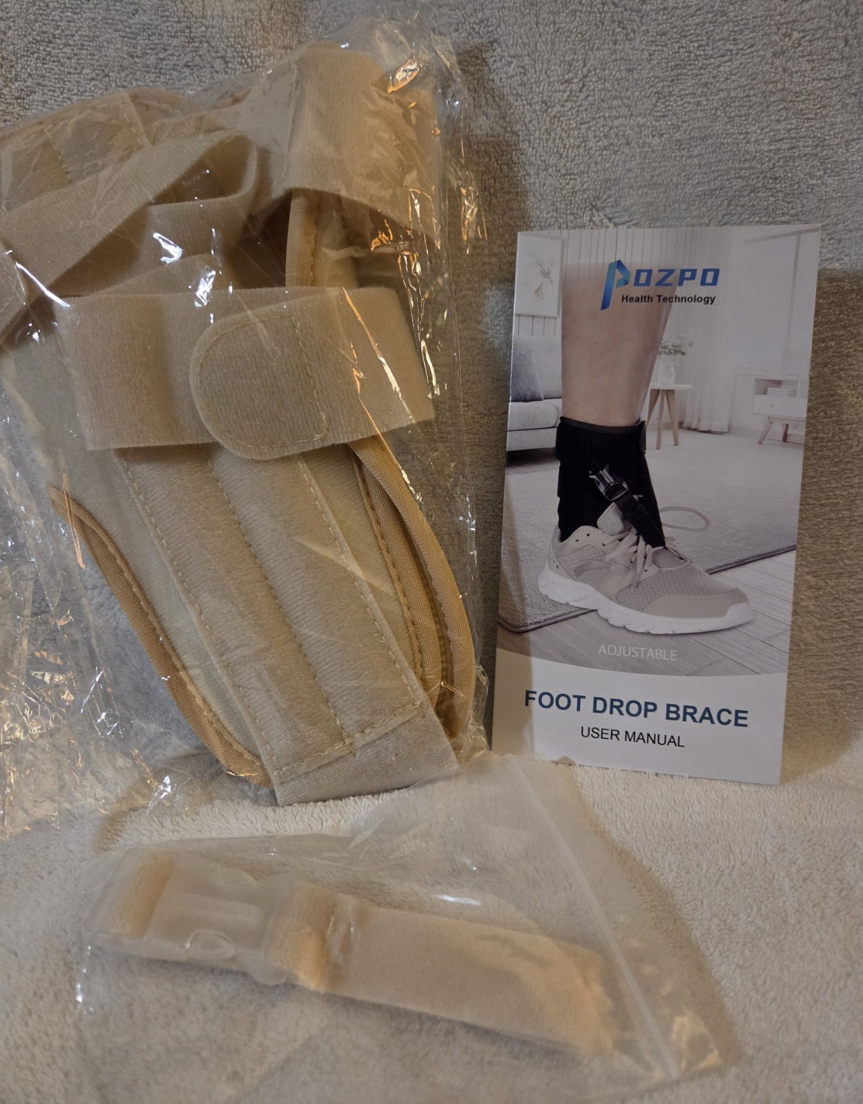 NEW Pozpo Tech Foot Drop Brace~Tan