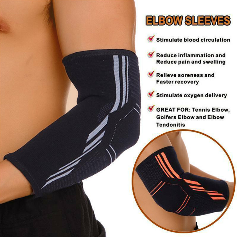 Copper Elbow Brace Support Compression Sleeve Arthritis Tendonitis Joint Straps