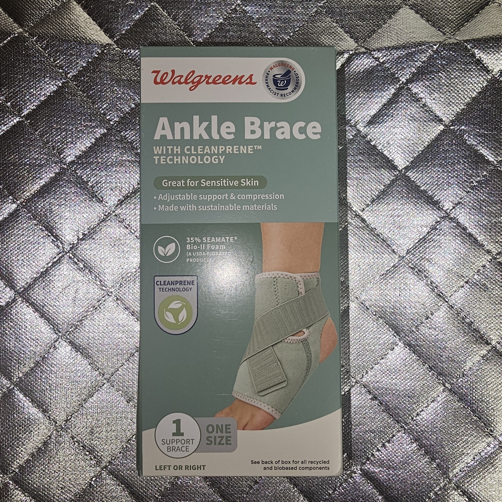 Walgreens Ankle Support, Antimicrobial, Adjustable One Size Fits All