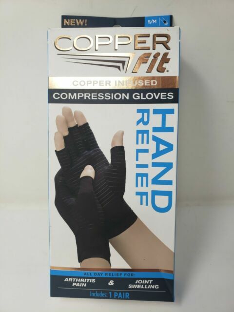 Copper Fit Hand Arthritis Compression Glove – Black Size S/M