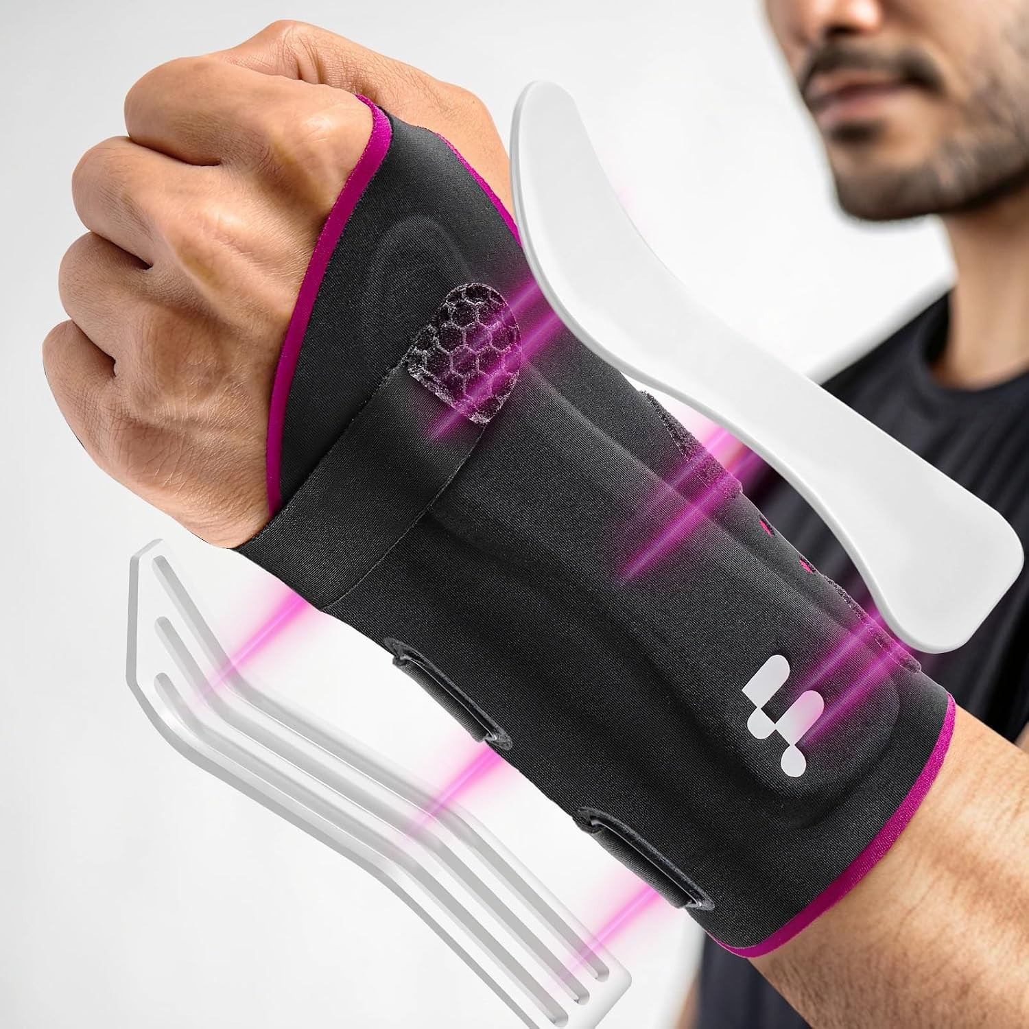 Ultra Thin Carpal Tunnel Wrist Brace, Breathable Yoga Fabric with S-Splints f…