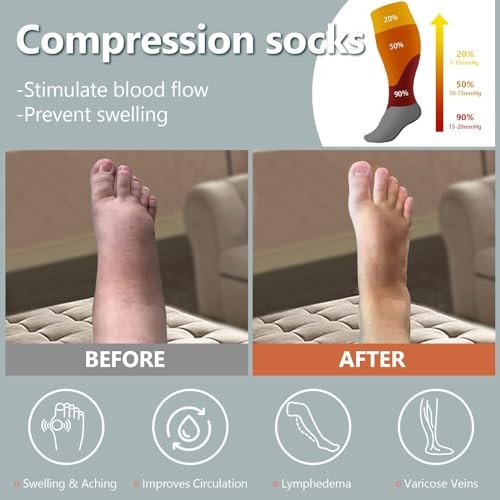 Plus Size Compression Socks for Women& Men 3X-Large-4X-Large Black&pink Meteor