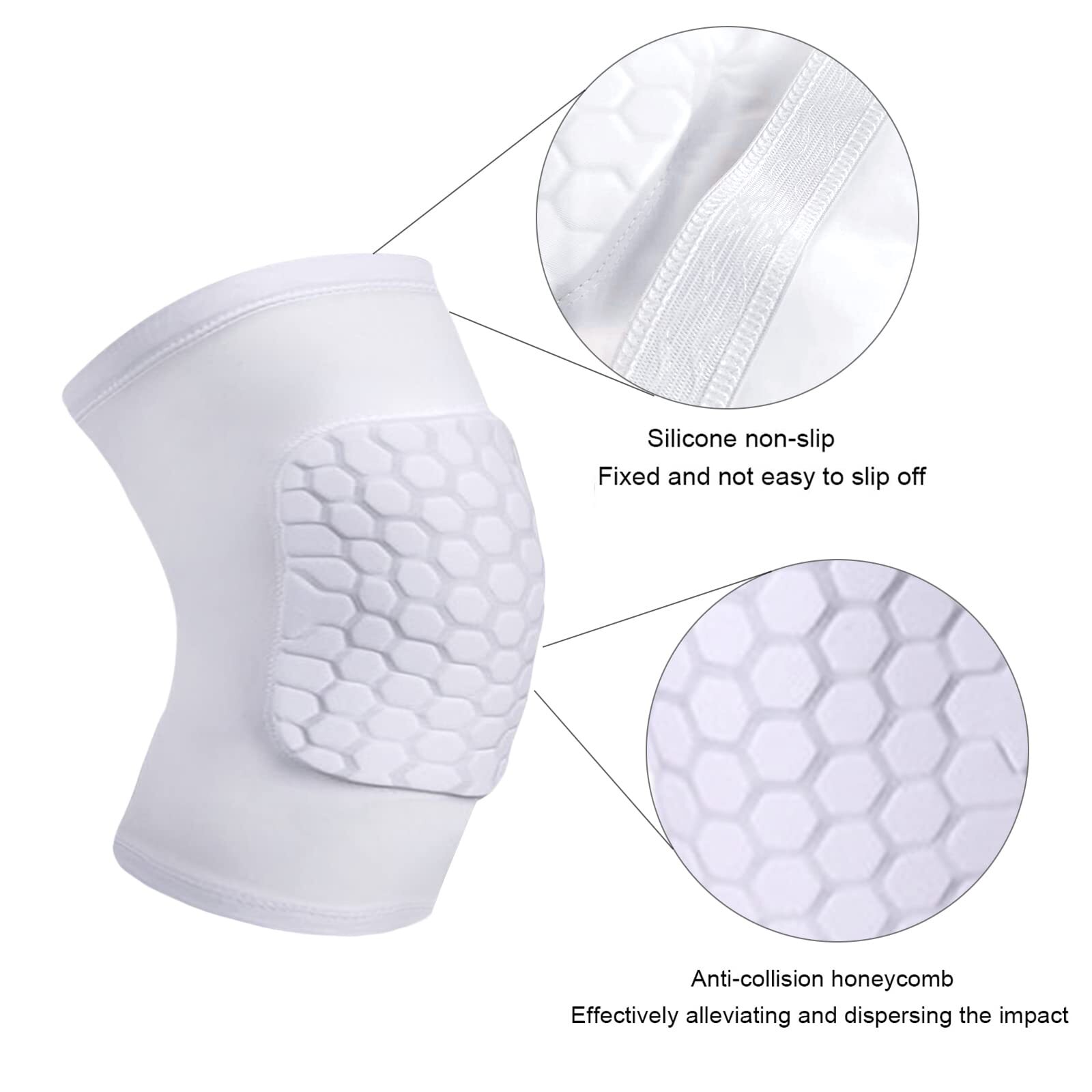Knee Compression Pads Basketball Volleyball Honeycomb Padding Non-Slip 1 Pair