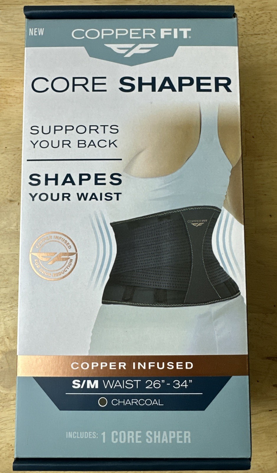 Copper Fit Core Shaper Copper Infused S/M Waist 26″-34″