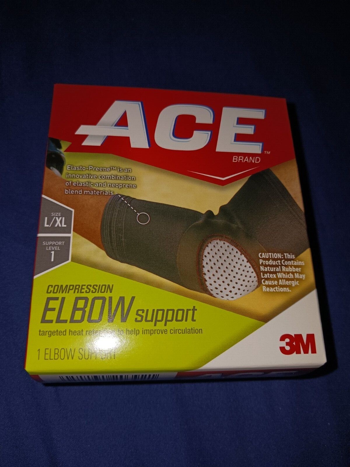 Ace Compression Elbow Support L/XL Heat Retention Improve Circulation 3M