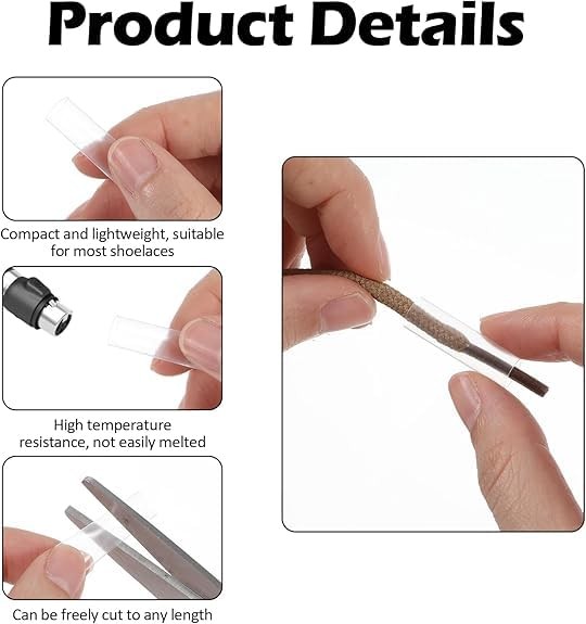 Shoe Lace Ends Tips 100 Pcs Clear Aglets for Shoelaces Sneaker Heat Shrink Tubin