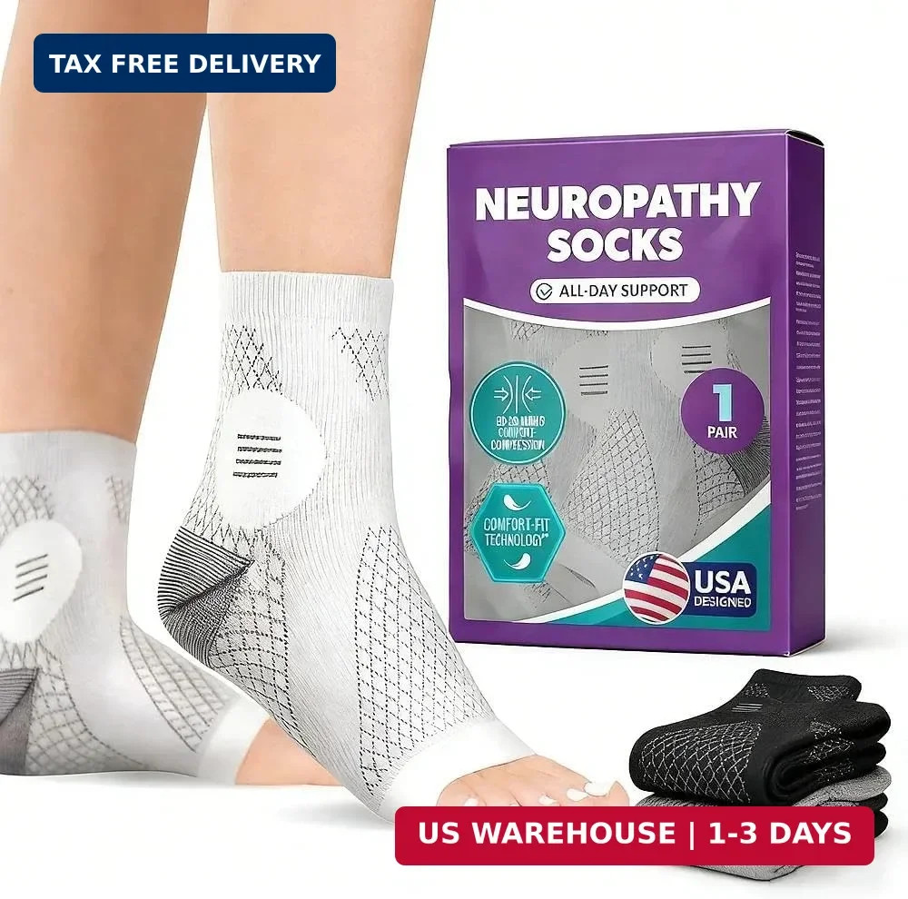 NeuroCare Foot Supports for Neuropathy -Compression Foot Sleeves for Nerve Pain