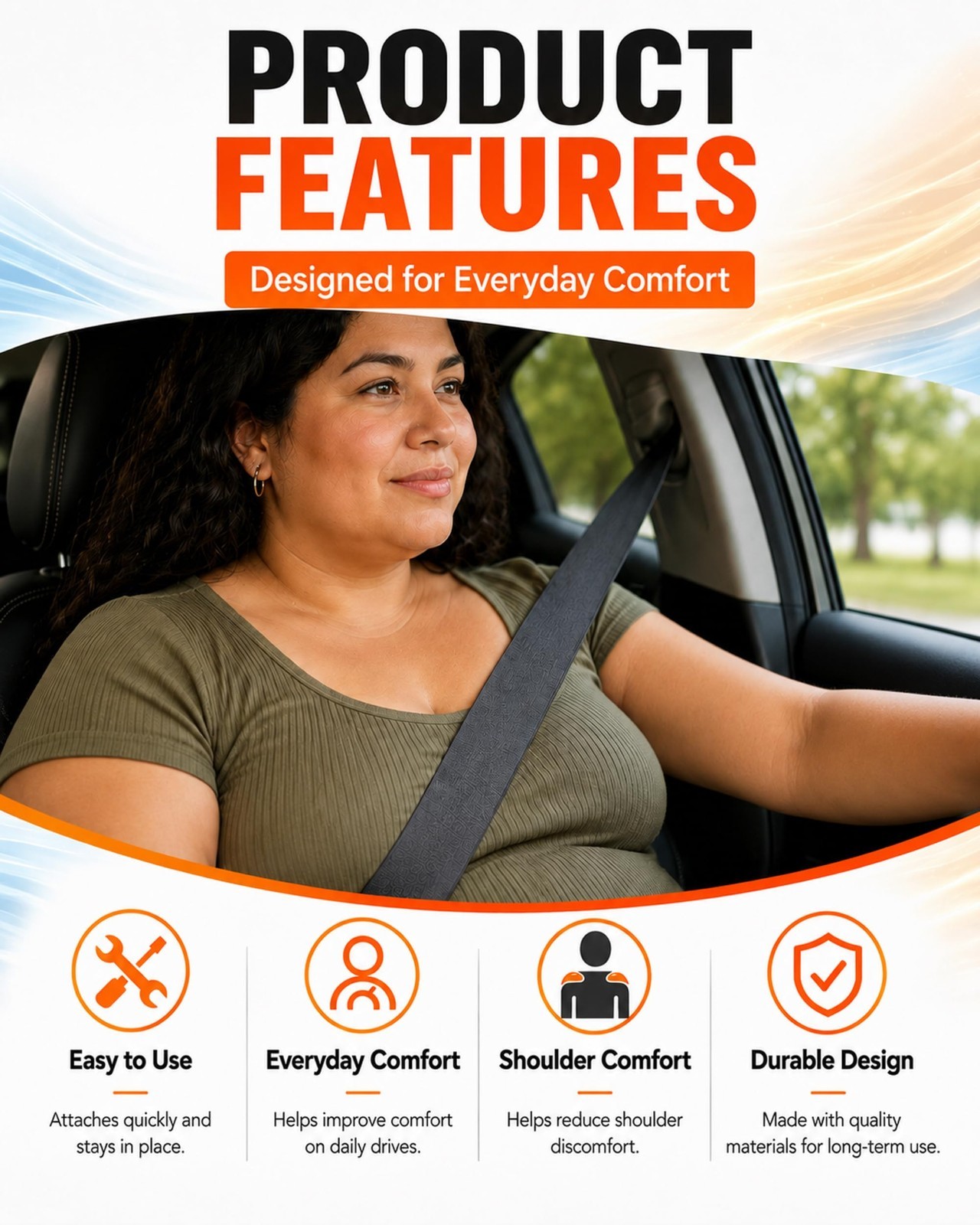 2 Pack Shoulder Belt Clips for Comfort & Relief | Ideal for Travel & Road Trips