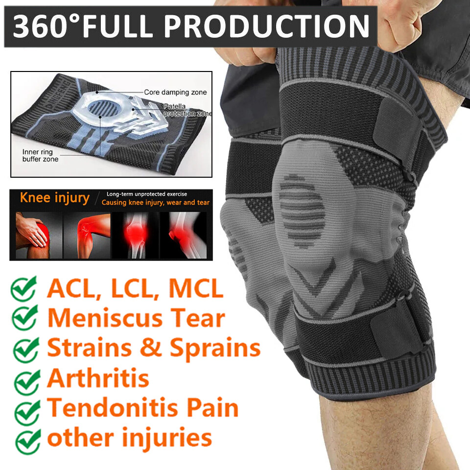 Knee Brace for Pain Relief Support Sleeve with Patella Pad & Side Stabilizers
