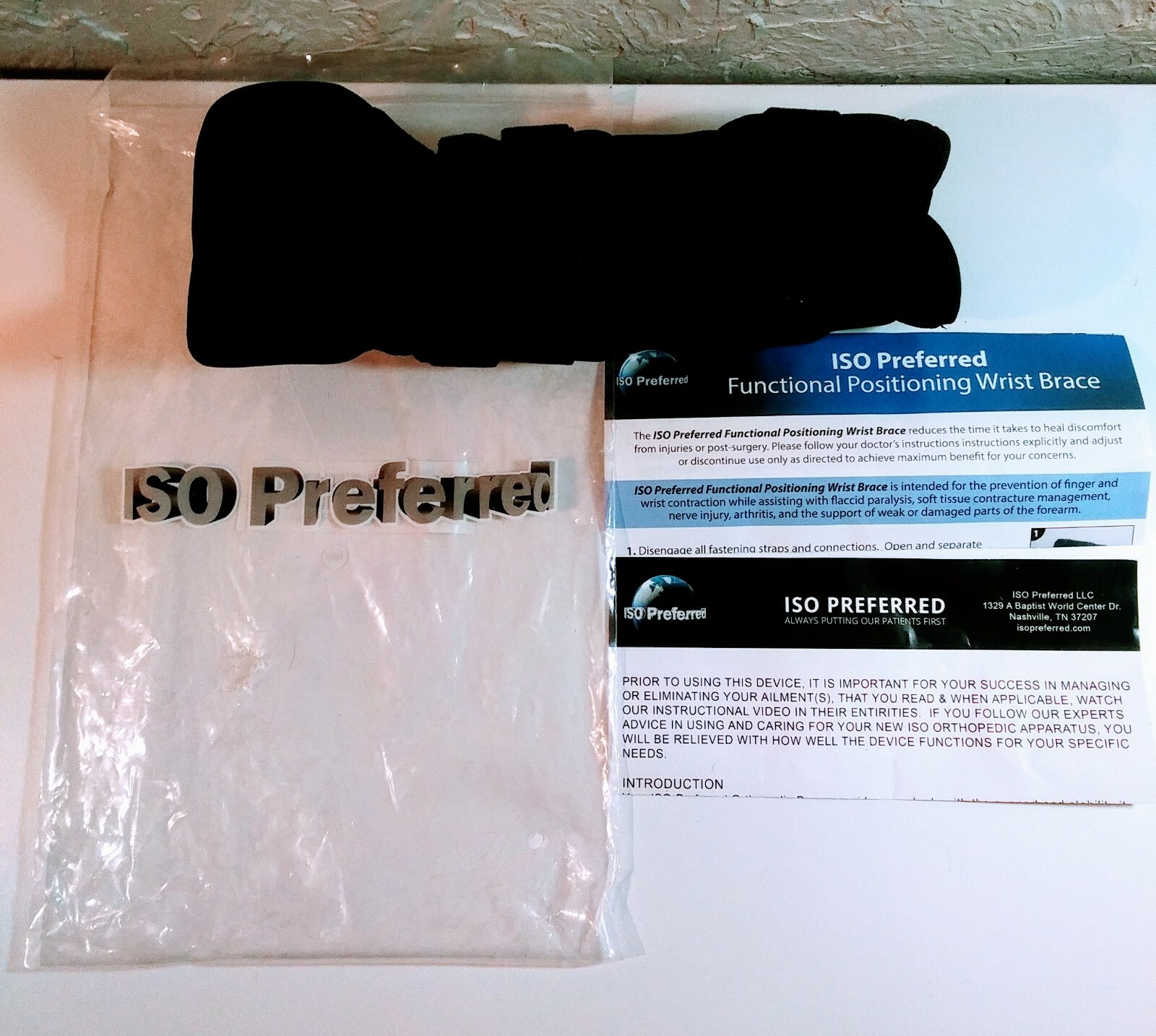 Wrist Brace, ISO Preferred Functional Positioning WR301 UNI New