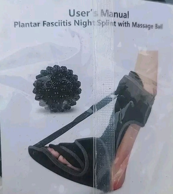 Plantar Fasciitis Night Splint + Massage Ball – Kelong – Men or Women – New Pkg