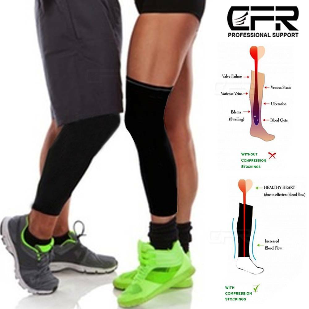 Leg Brace Thigh Knee High Compression Sleeve Socks Support Pain Relief Men Women