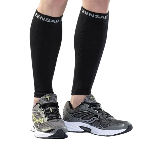Running Leg Compression Sleeves – Shin Splint, Calf Large-X-Large Black