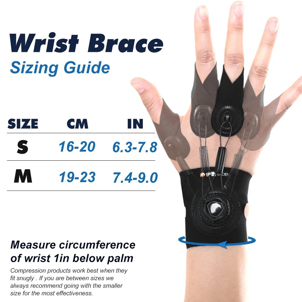 Adjustable Finger Splint Trigger Finger Brace Support S M Black 1PC