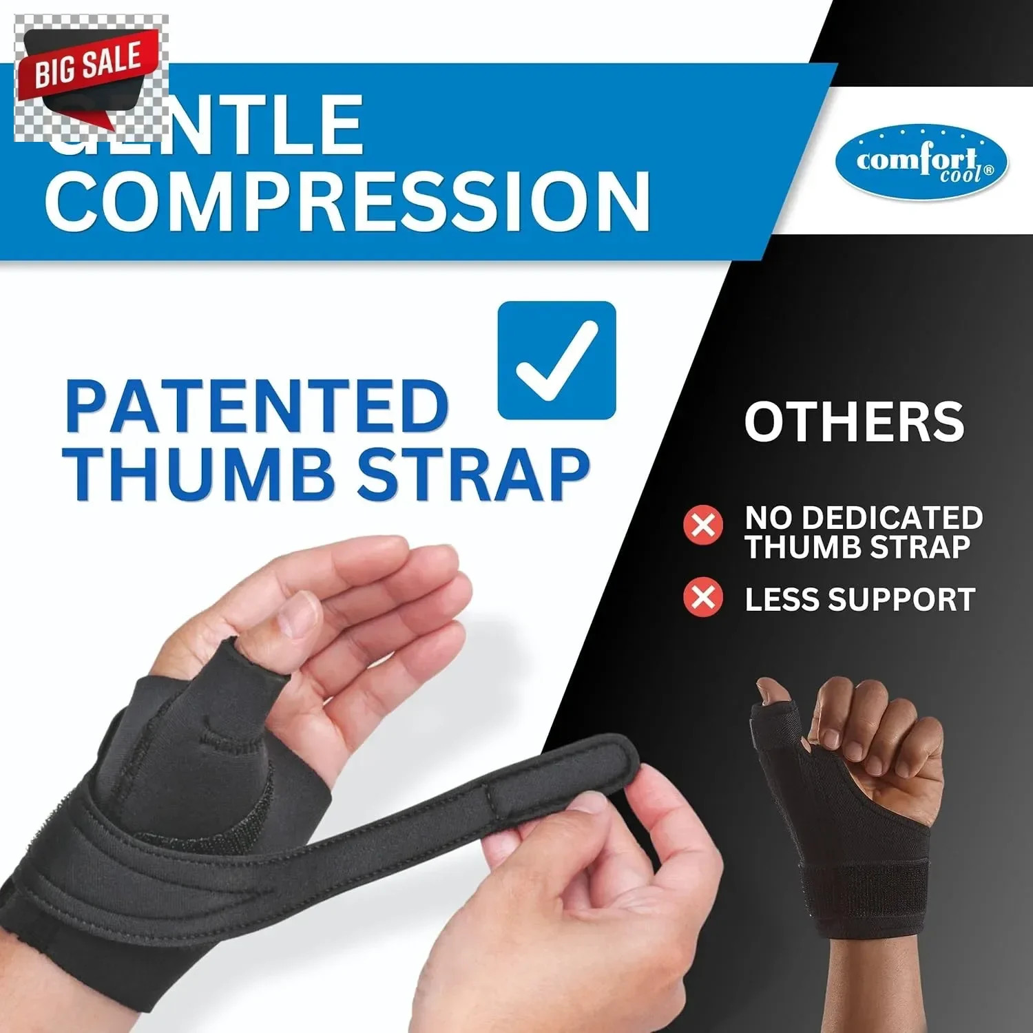 Comfort Cool CMC Thumb Brace – Beige, Left Hand, Large Plus | NC79590 | Breathab