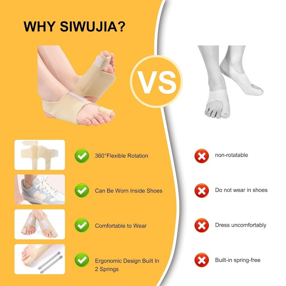FOSVBEY 1-3Pairs Bunion Corrector for Women Men Orthopedic Hallux Valgus Splint