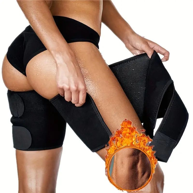 2pcs Thigh Wraps Support, Adjustable Compression Neoprene Thigh Sleeve Hamstring