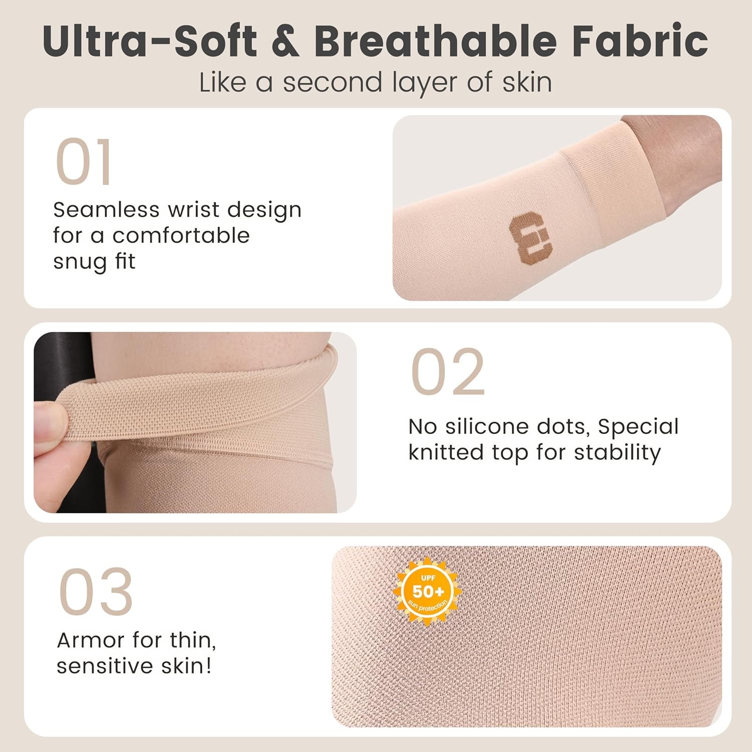 Single Beige XXL,ymphedema Compression Arm Sleeve for Women Men, Opaque, 15-20 M